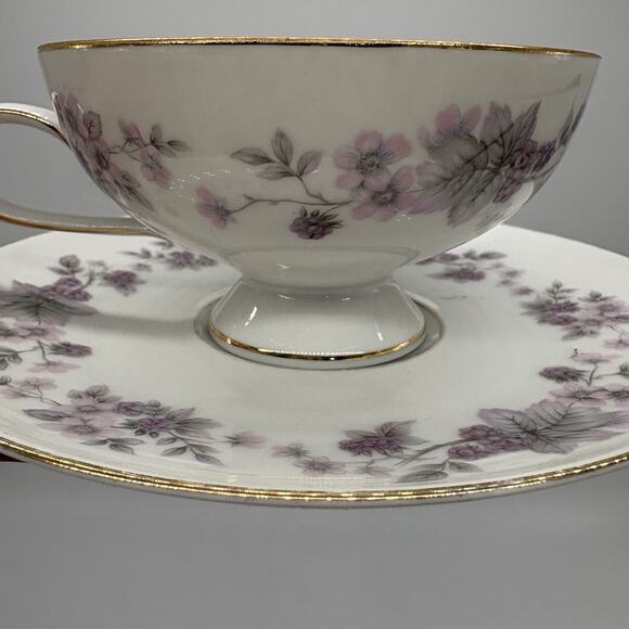 Amethyst by Rosenthal Continental Footed Demitasse Cup & Saucer Flowers Vtg 60's - Picture 3 of 15